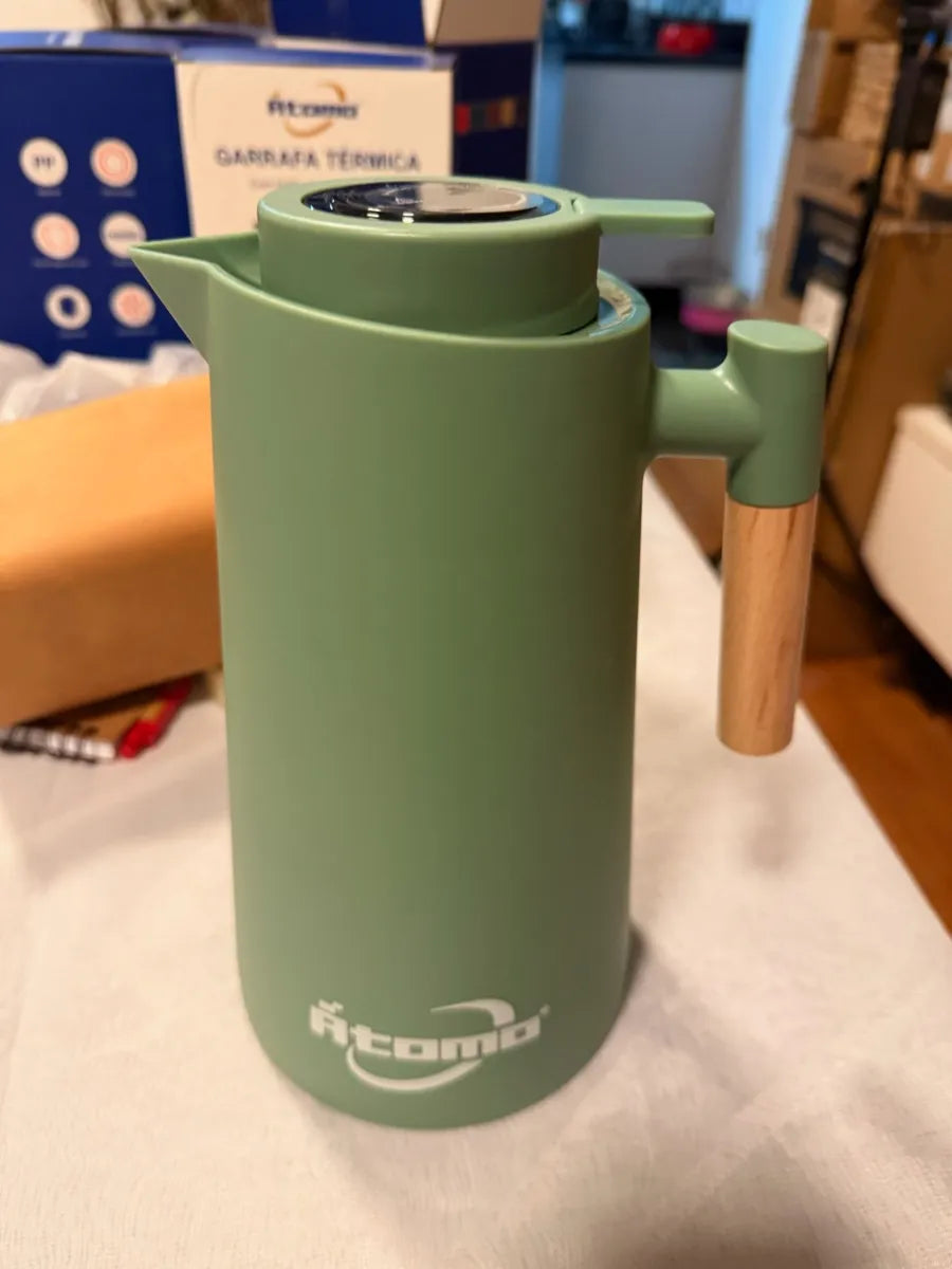 Garrafa Térmica Átomo Com Led Indicador 1 Litro Branco