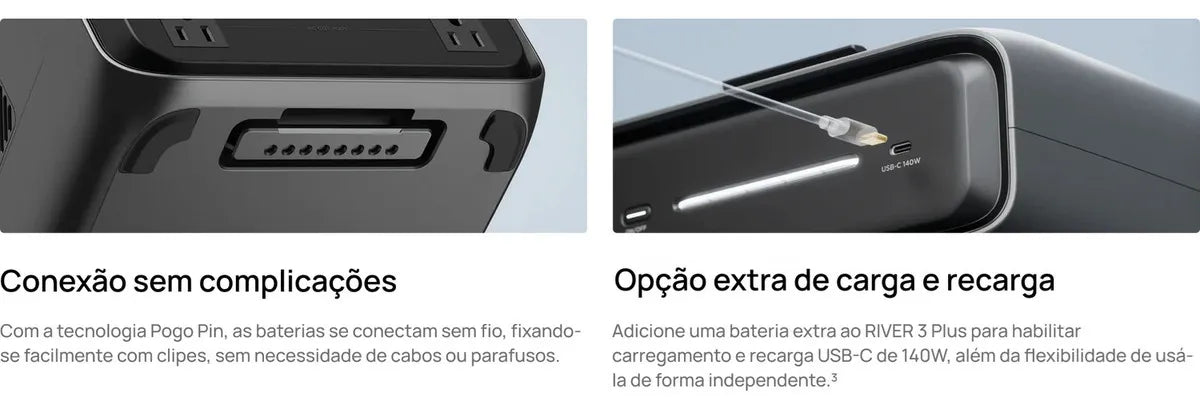 Kit gerador Ecoflow River 3 Plus 268wh + bateria extra 572wh