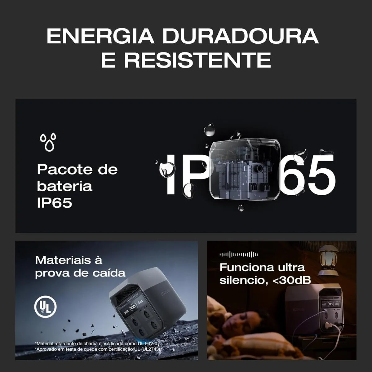 Ecoflow Delta 3 - Estação De Energia Portátil Gerador Solar 1800w X-boost 2200w Capacidade 1024wh 127v BR