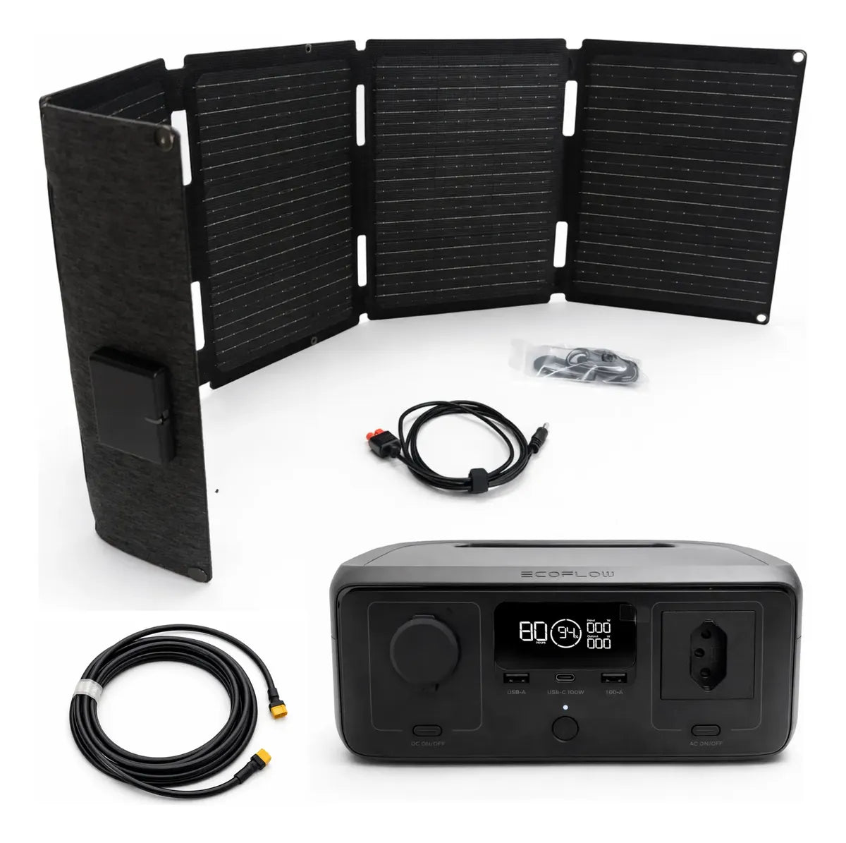 ECOFLOW RIVER 3 + PAINEL 45W SOLAR ECOFLOW PORTÁTIL