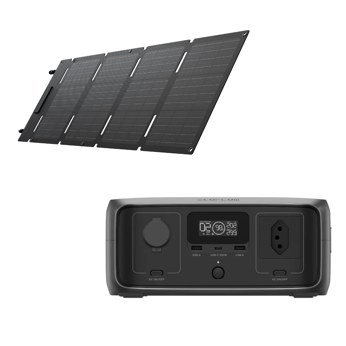 ECOFLOW RIVER 3 + PAINEL 45W SOLAR ECOFLOW PORTÁTIL